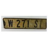 VINTAGE METAL STREET SIGN (W 271 ST)