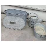 GALVANIZED BOILER,  TUB, WATER CAN