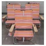 (3) NEW SUN & SKY HIGH BACK BEACH CHAIRS