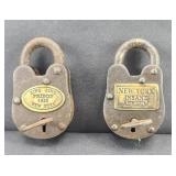 (2) CAST IRON LOCK WITH KEYS SING SING, NY INSANE