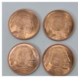 (4) 1 OZ COPPER ROUNDS