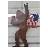 METAL BIGFOOT W/ AMERICAN FLAG