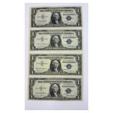 (4) SILVER CERTIFICATES $1 BLUE SEALS
