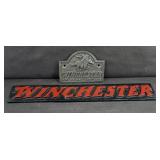 (2)  WINCHESTER CAST IRON SIGNS