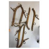 (6) HORSE HAMES W/ IRON SUPPORTS
