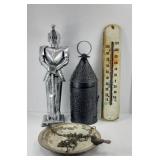 KNIGHT IN ARMOR MODEL, THERMOMETER & MORE