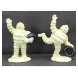 (2) CAST IRON MICHELIN MAN FIGURINES