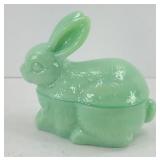 JADEITE GREEN BUNNY ON NEST