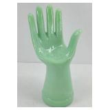 JADEITE GREEN GLASS HAND