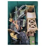 TOTE OF PLASTIC TOYS