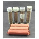 (7) ROLLS OF WHEAT PENNIES (350) COINS