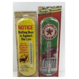 (2) THERMOMETERS, TEXACO & MANCAVE