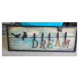 DECORATIVE SIGN W/ METAL FRAME