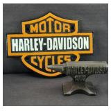 HARLEY DAVIDSON CAST IRON SIGN & ANVIL