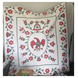 ANTIQUE HAND SEWN FLOWER QUILT (ALT LOC)