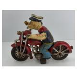 CAST IRON POPEYE ON MOTORCYCLE