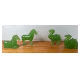(4)  FRANKLIN JADE GLASS GUARDIAN OF MING DYNASTY