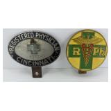(2) DOCTORS LICENSE PLATE SIGNS