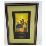 1944 PEOPLE LIFE INSURANCE CALENDAR FRAMED ART