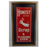 HONEST CHEWING TOBACCO FRAMED SIGN