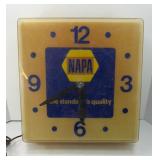 NAPA LIGHTED SIGN CLOCK, (DOES NOT WORK)