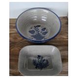 BASTINE POTTERY MIXING BOWL & SMALL TRAY (ALT LOC)