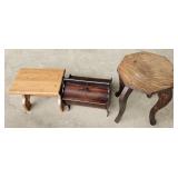 (2) FOOT STOOLS & SEWING BASKET (ALT LOC)
