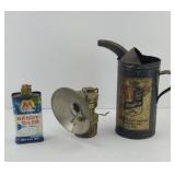 MAYTAG OIL CANS, MINER LANTERN & MARATHON OIL CAN
