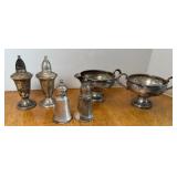 WEIGHTED STERLING SILVER SHAKERS & CREAM & SUGAR