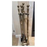 BRASS FIREPLACE SET