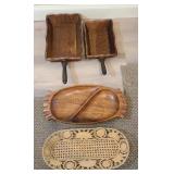 (2) BUTLER TRAYS & MORE