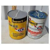 (2) VINTAGE DX SUNOCO TRANS FLUID CANS FULL