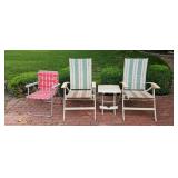 (3) LAWN CHAIRS & TABLE