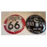 (2) MAN CAVE SIGNS