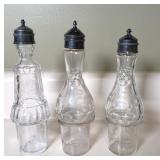 (3) ANTIQUE SPICE JARS