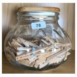 JAR OF CLOTHESPINS
