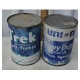 (2) VINTAGE UNION 76 OIL & TREK ANTI FREEZE FULL