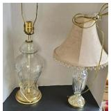 (2) ETCHED GLASS LAMPS