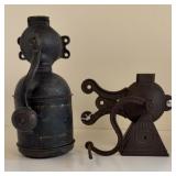 (2) COFFEE GRINDERS, EAGLE & CAST IRON