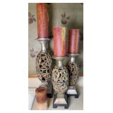 (3) CANDLE HOLDERS