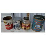 VINTAGE EMPTY ADVERTISING CANS