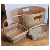 (3) VINTAGE LONGABERGER BASKETS