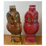 (2) DOUBLE SPRING OWL DECANTERS