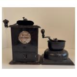 (2) TIN COFFEE GRINDERS