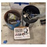 TROUBLE LIGHT & (2) BUCKETS OF TOOLS