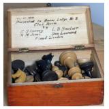 1916 CHESS PIECES FROM BOONE COUNTY LODGE NUMBER 9