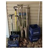 SNOW SHOVEL, CRUTCHES,& CREEPER