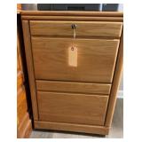 WOOD 2 DRAWER FILING CABINET
