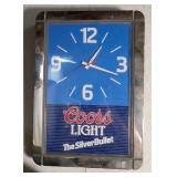 COORS LIGHT BAR CLOCK