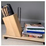 COOKBOOKS, KNIVES, STOVE COVER